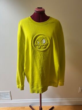 Vintage Alexander McQueen 'McQ' Neon Yellow Oversized Monster Sweatshirt